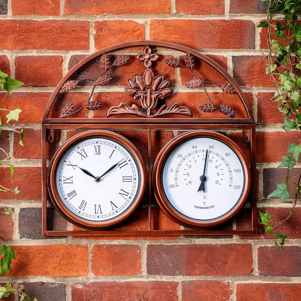 Garden Gear Garden Copper Wall Clock and Thermometer 45 x 44cm Image 7