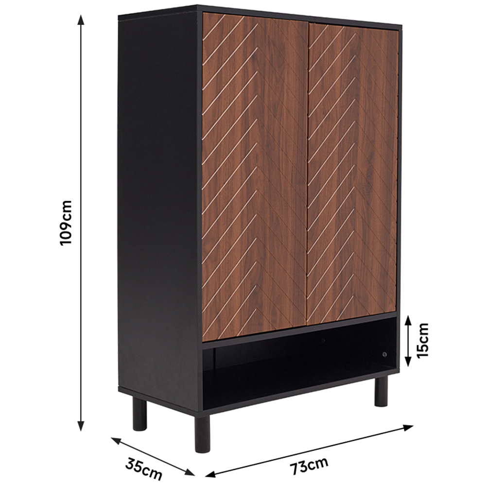 Living and Home 6 Shelf Black Shoe Cabinet Image 9