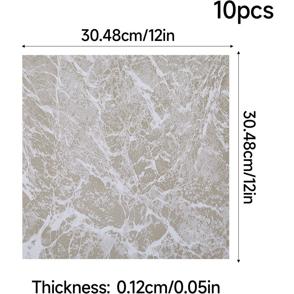 Living and Home Wave Pattern White Self-Adhesive PVC Flooring Tile 10 Pack Image 8