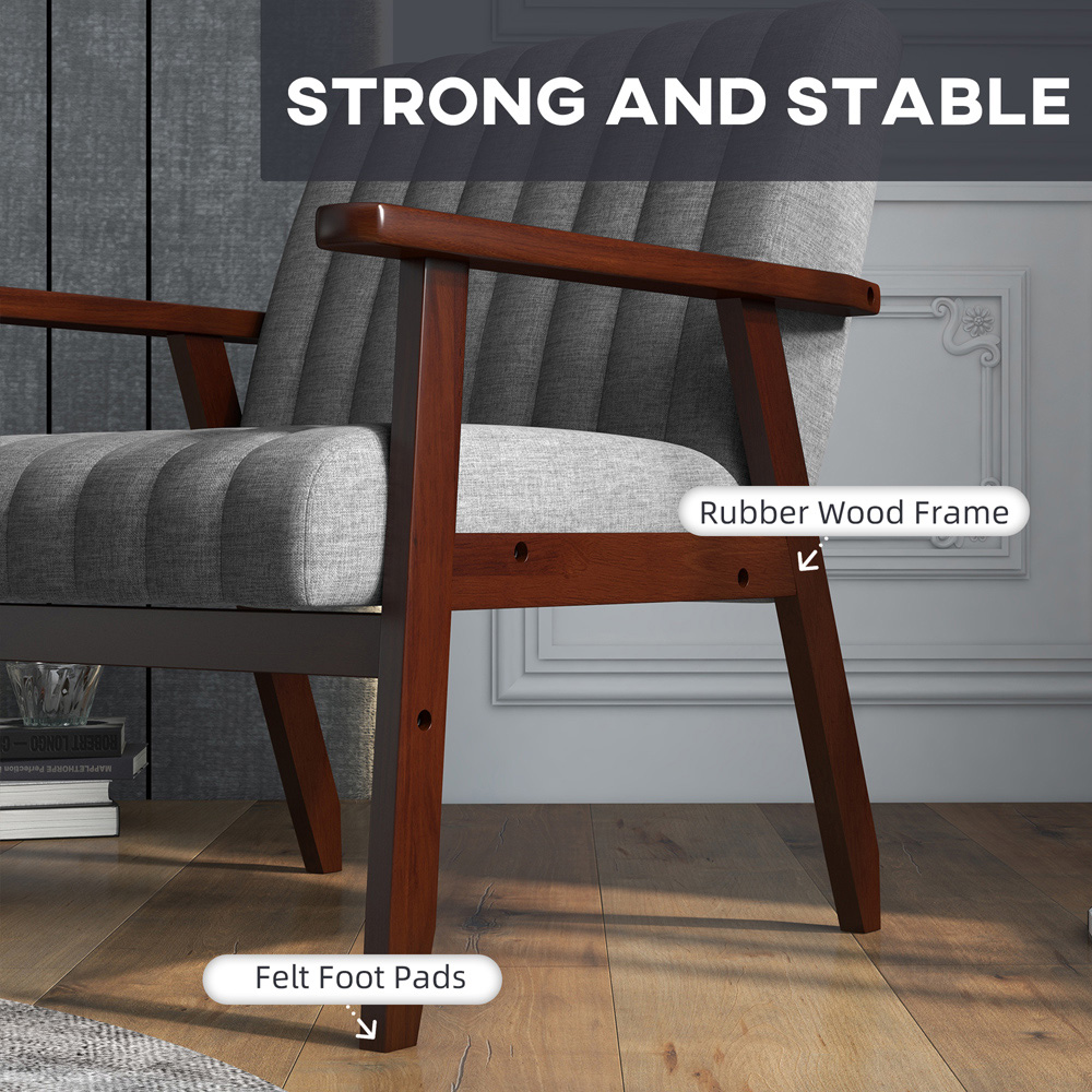 Portland Grey Fabric Armchair Image 6