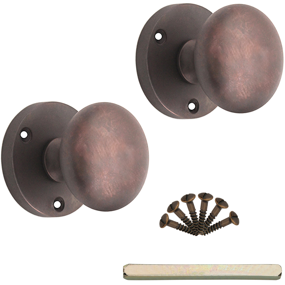 Spira Brass Aged Bronze Victorian Mortice Door Knob 2 Pack Image 4