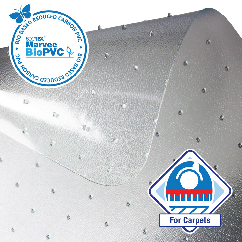 Ecotex Marvec BioPVC Rectangular Chair Mat for Carpet 90 x 120cm Image 4