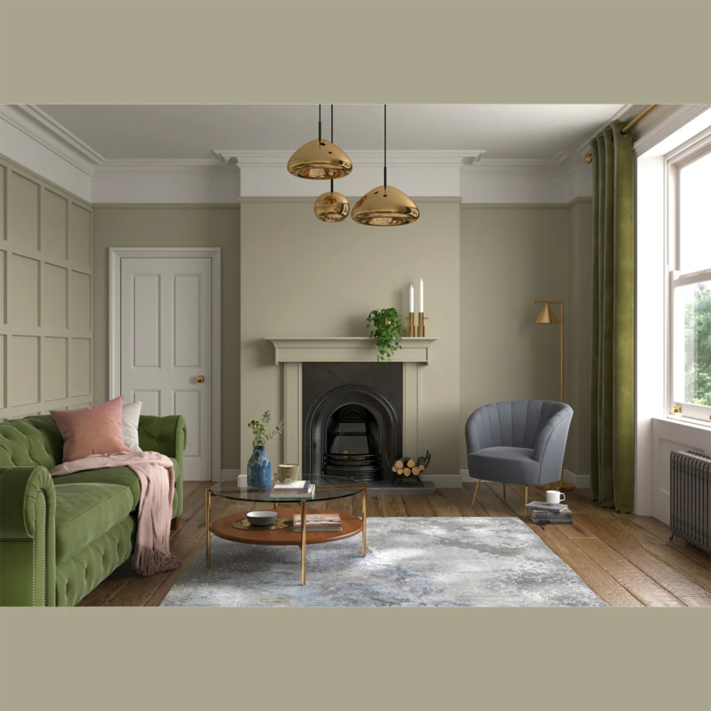 Dulux Heritage Walls and Ceilings Olive Tree Velvet Matt Emulsion Paint 1L Image 4