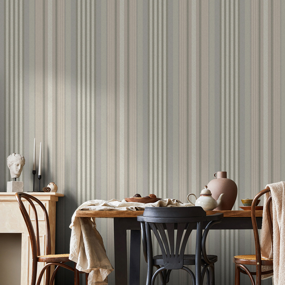 Superfresco Easy Loom Stripe Stone Wallpaper Image 3
