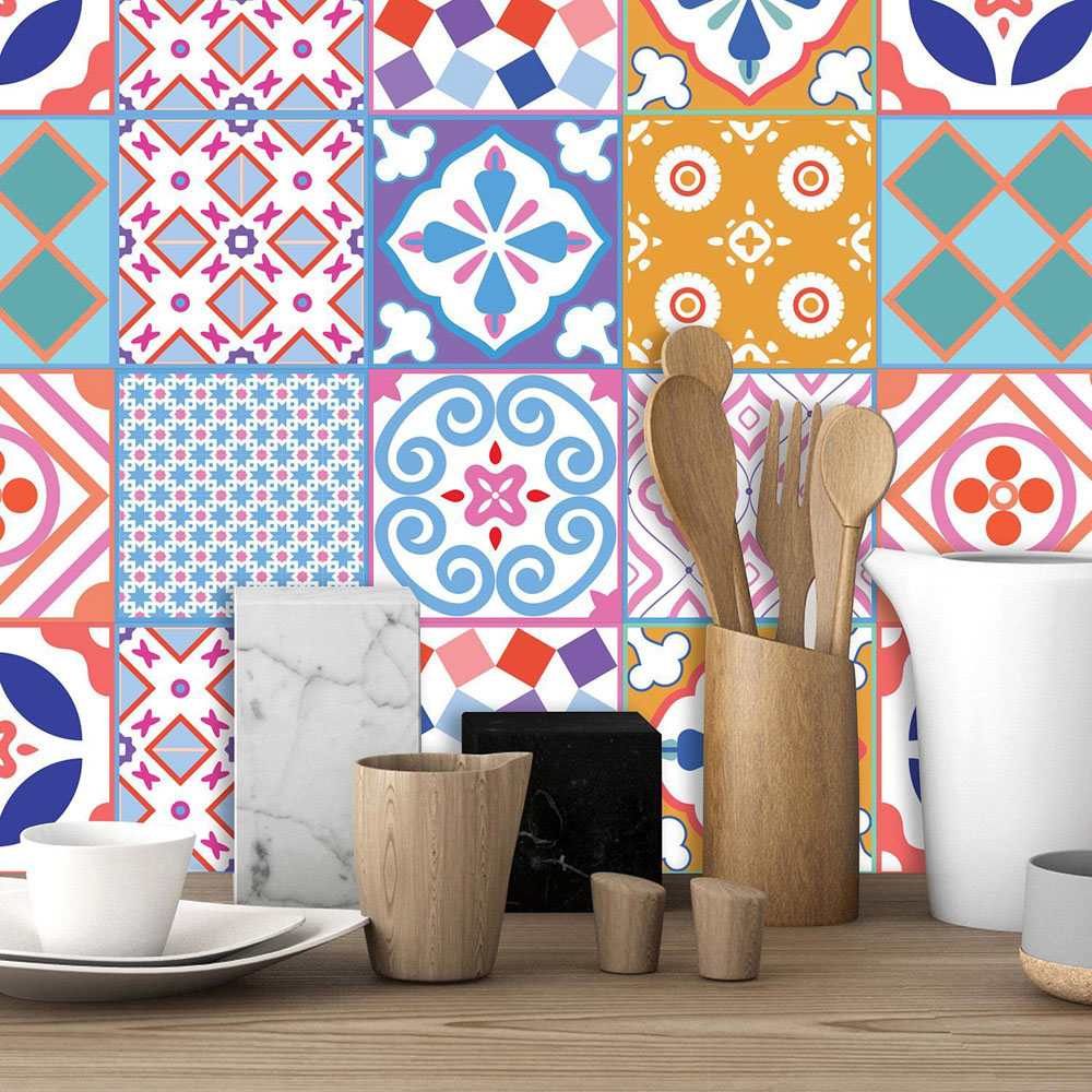 Walplus Classic Moroccan Colourful Mixed 2 Tile Sticker 24 Pack Image 3