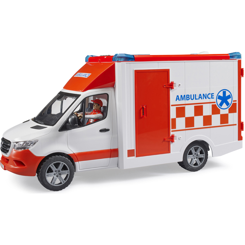Bruder Kids MB Sprinter Ambulance with Driver and Light and Sound Module Playset Model Image 9