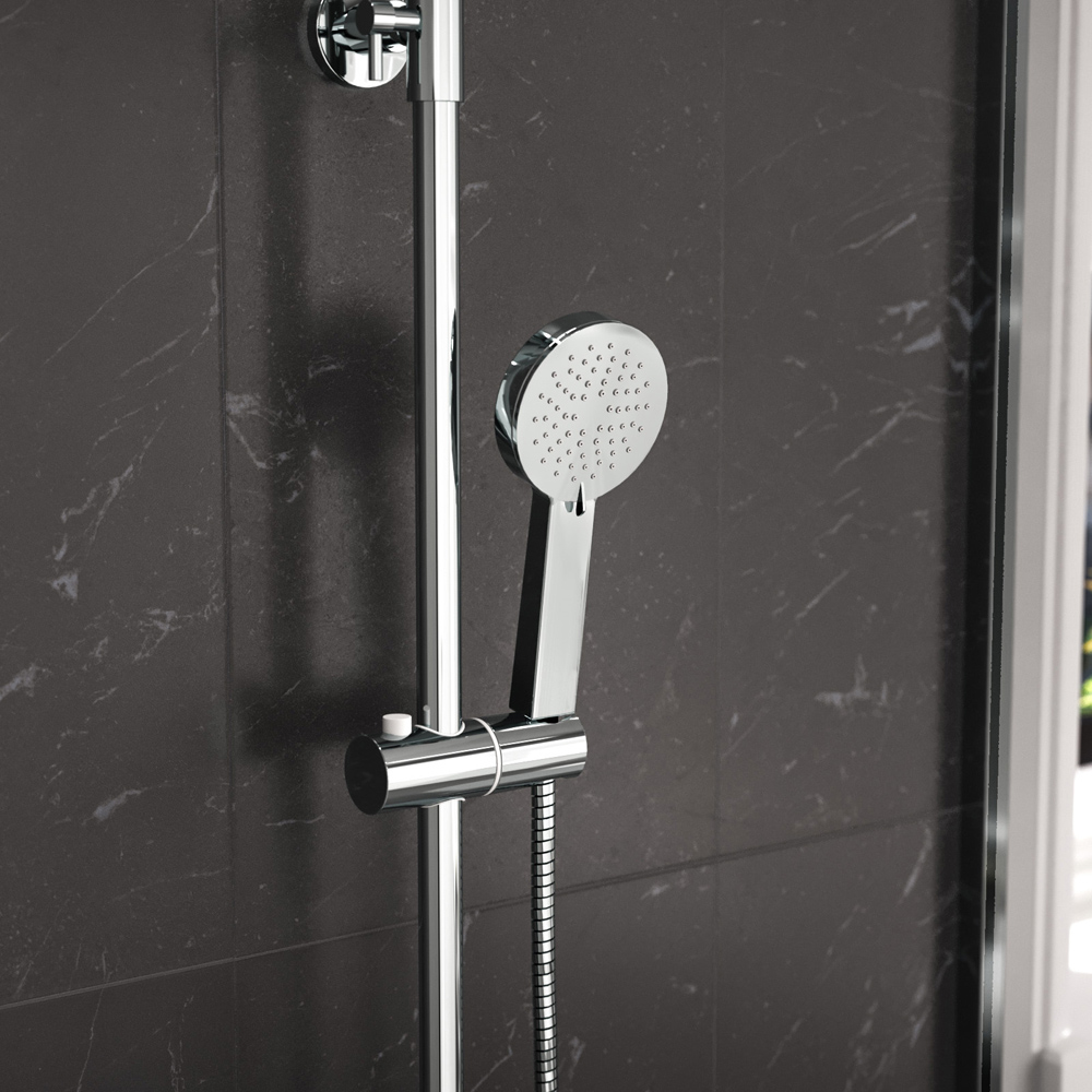 Nes Home Chrome Round Exposed Thermostatic Mixer Shower Set Image 4
