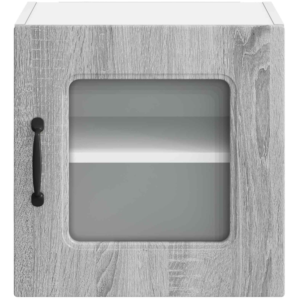 vidaXL Kalmar Single Glass Door Grey Sonoma Wall Mounted Kitchen Cabinet Image 4