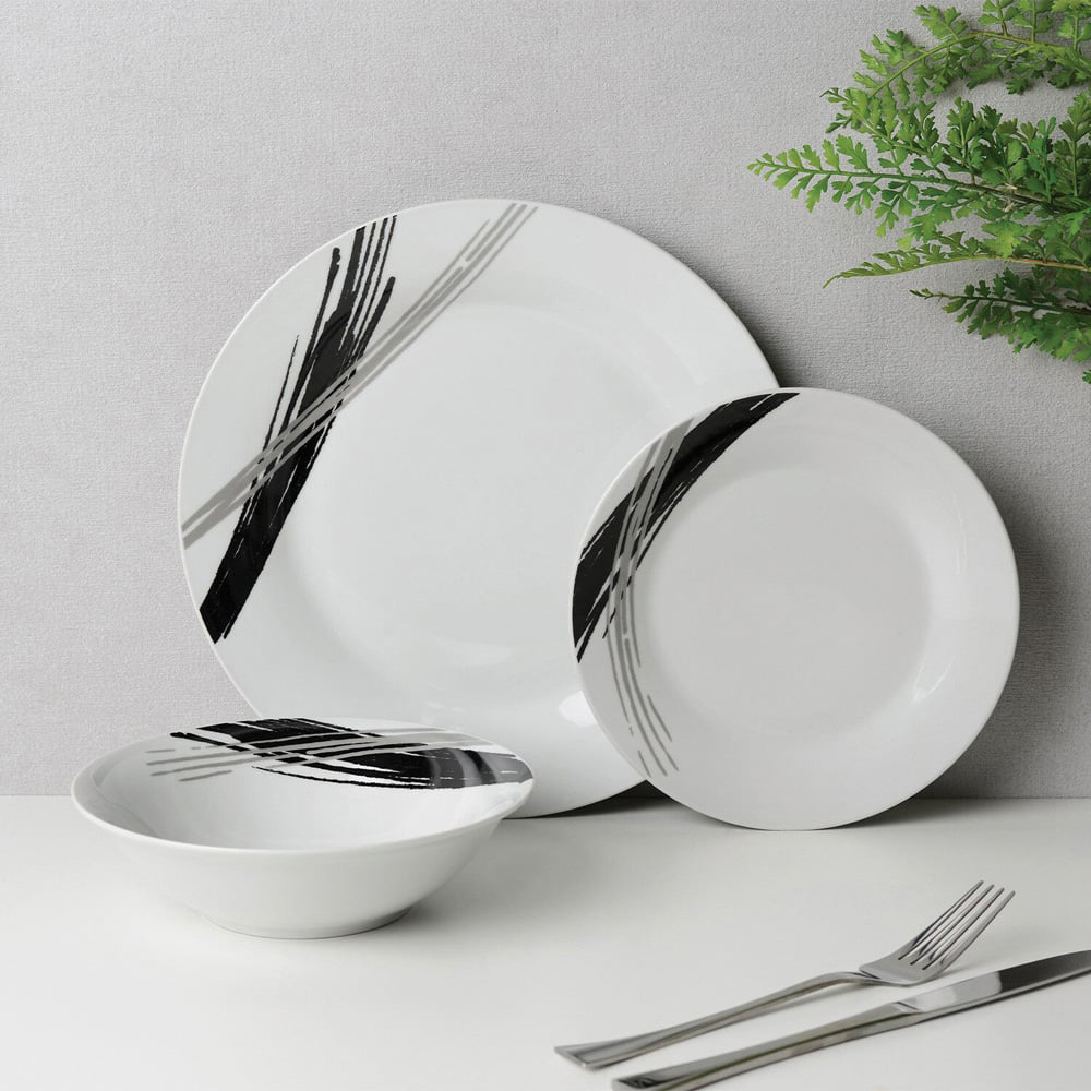 Stria White 12 Piece Dinner Set Image 2