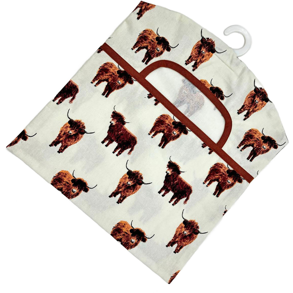 Highland Cow Printed Peg Bag White Image 3
