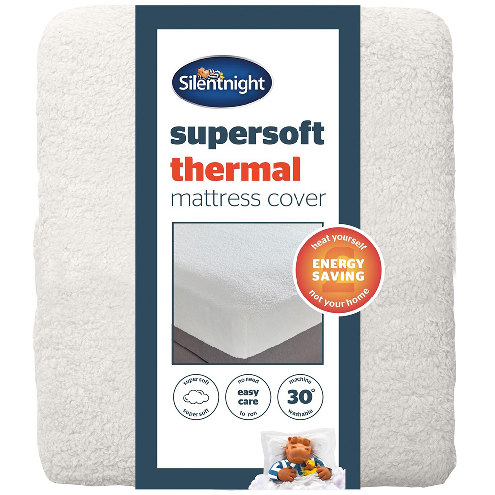 Silentnight Supersoft Double White Thermal Mattress Cover Image 1