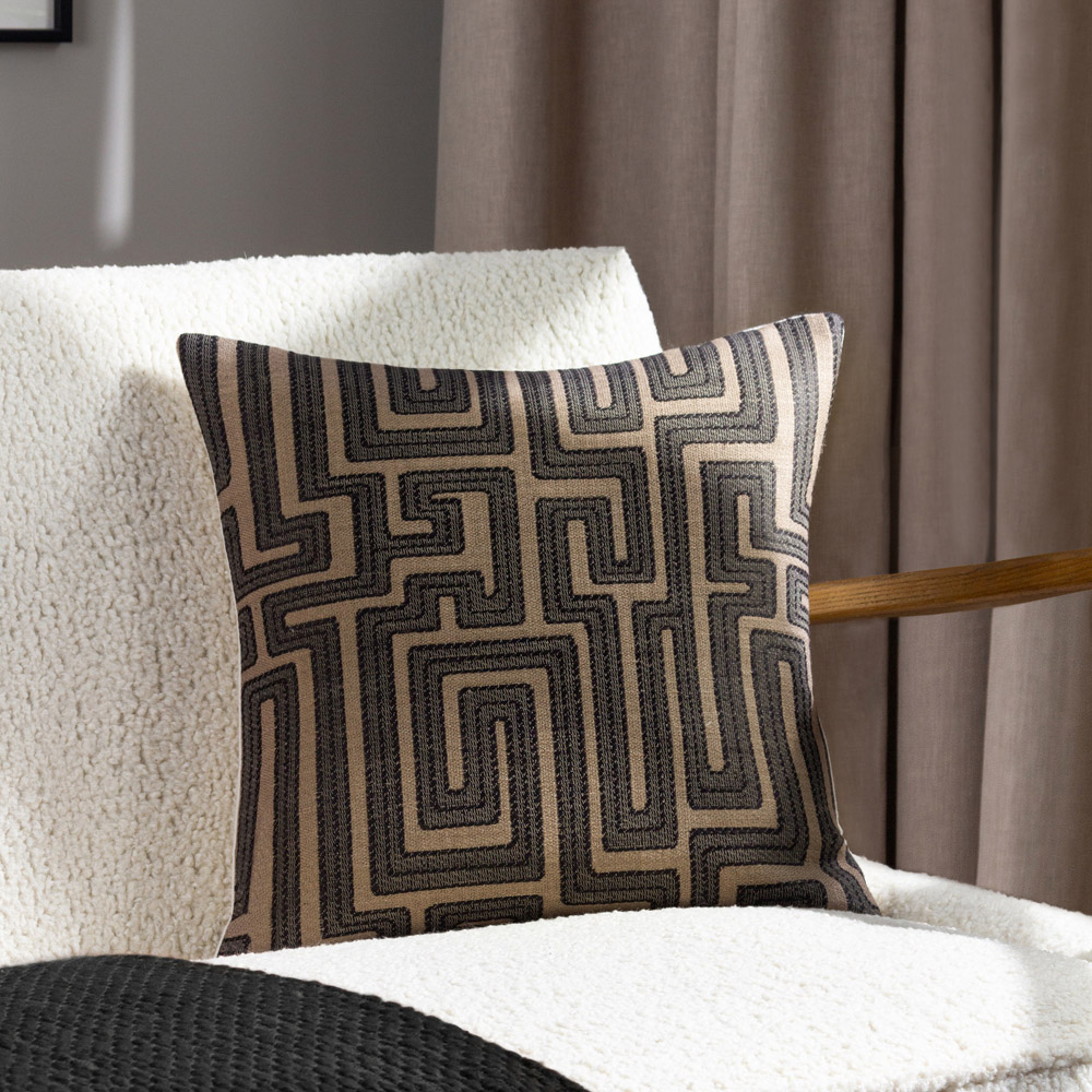 Hoem Lauder Black Jacquard Cushion Image 2