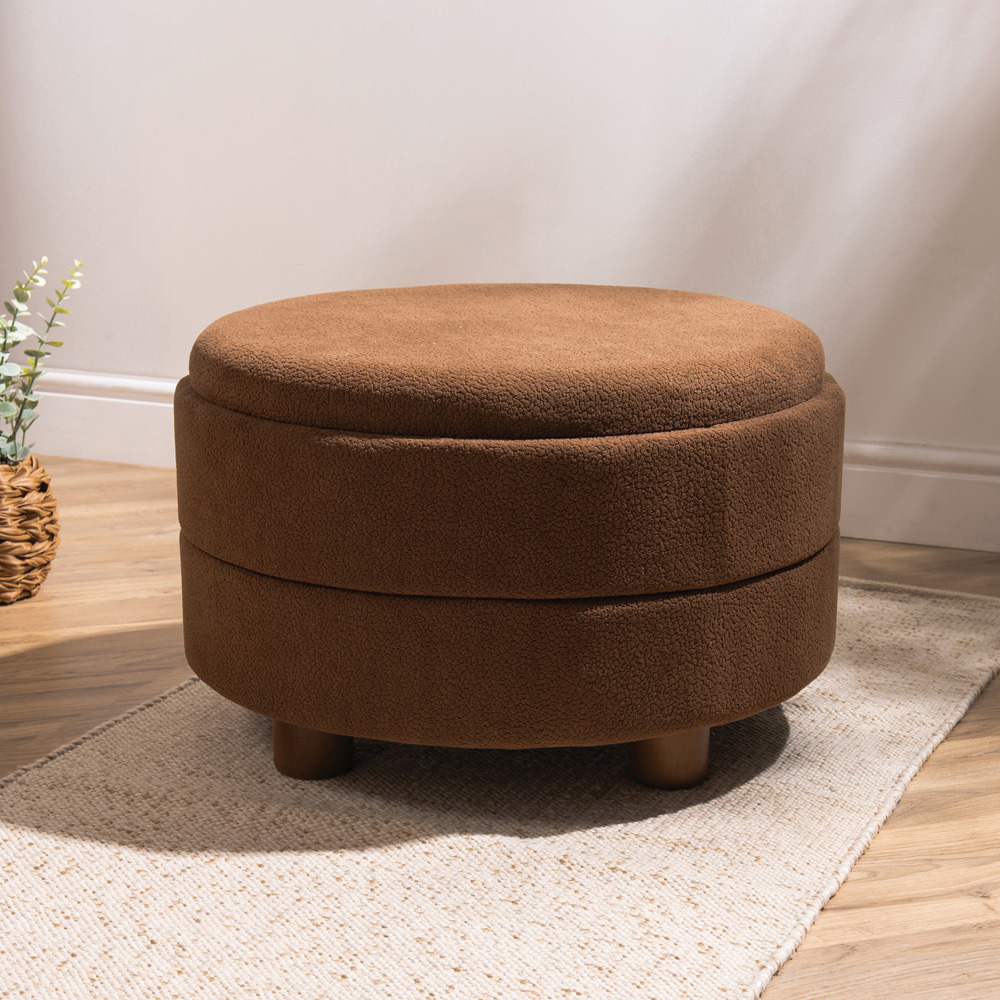 Large Storage Ottoman Brown Image 2