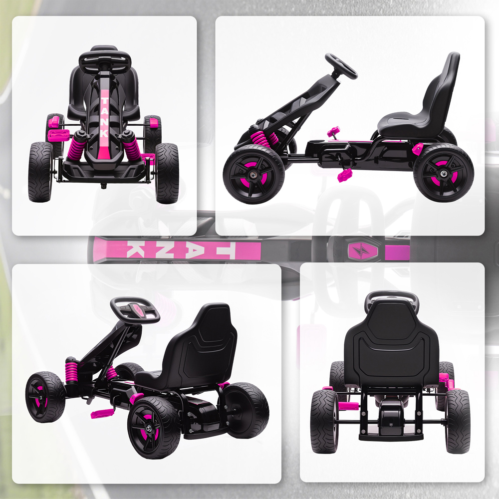 Tommy Toys Kids Pedal Go Kart with Automatic Clutch Pink Image 3