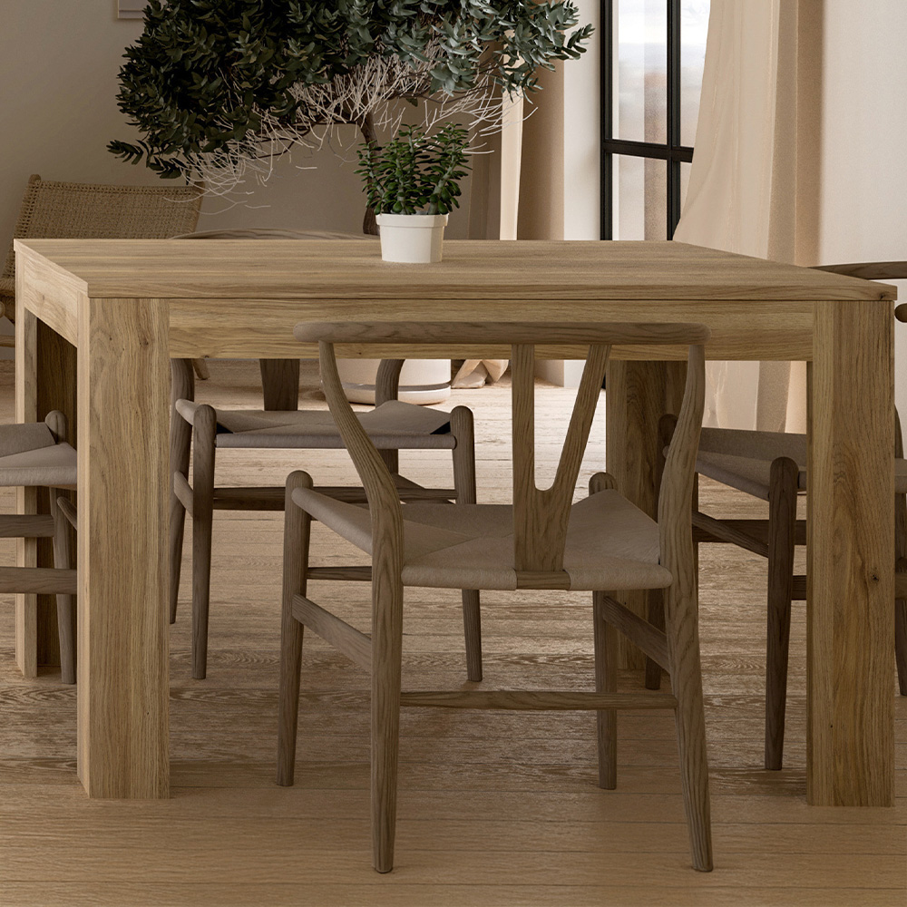 Florence Grafton 6 Seater Oak Extending Dining Table Image 1