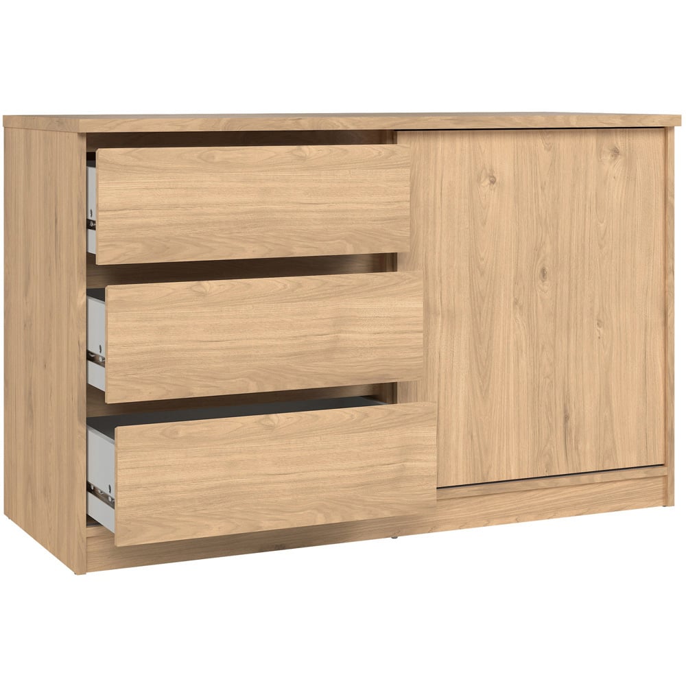 Florence Single Door 3 Drawer Jackson Hickory Oak Sliding Storage Unit Image 4