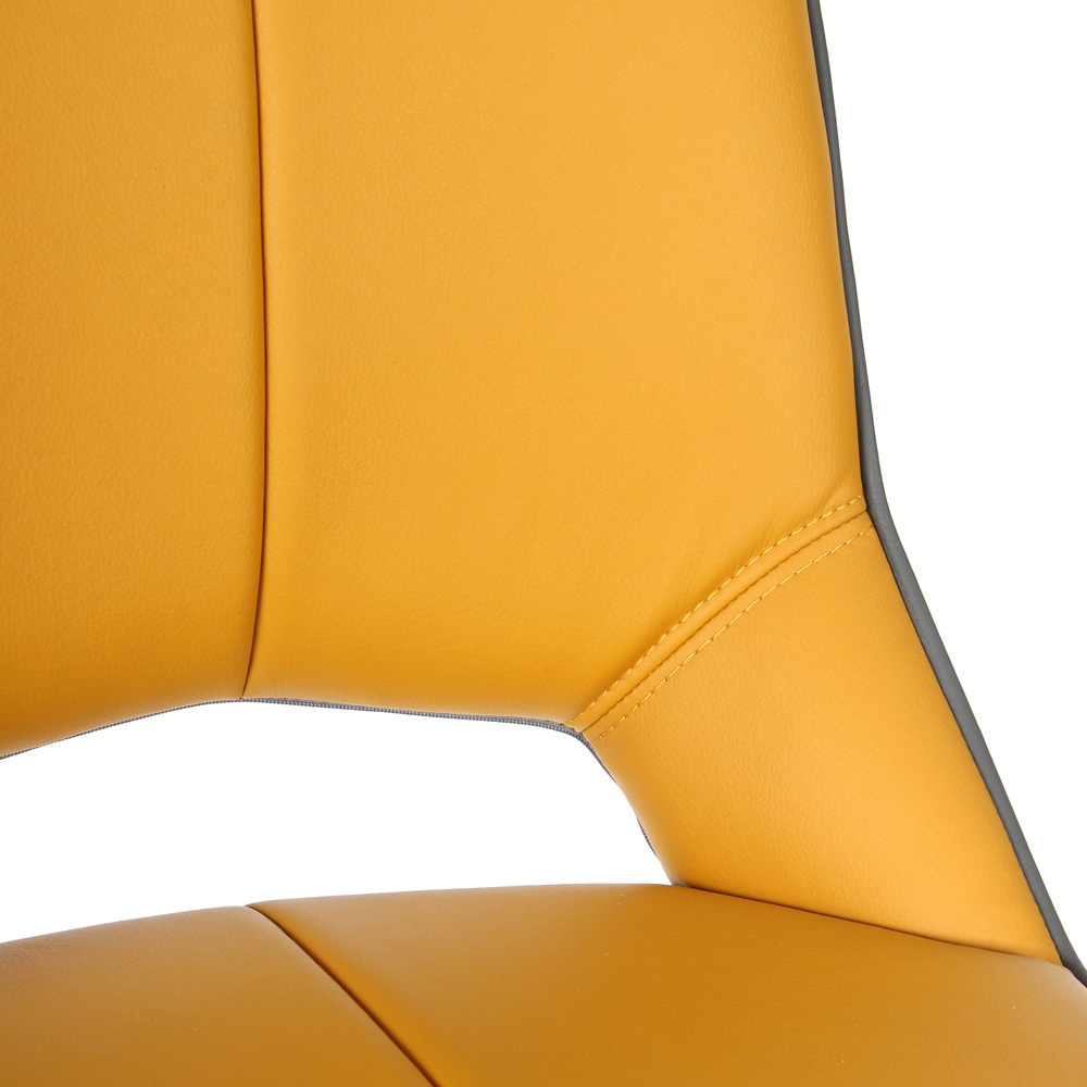 Mako Yellow Swivel Leather Effect Bar Chair Image 5