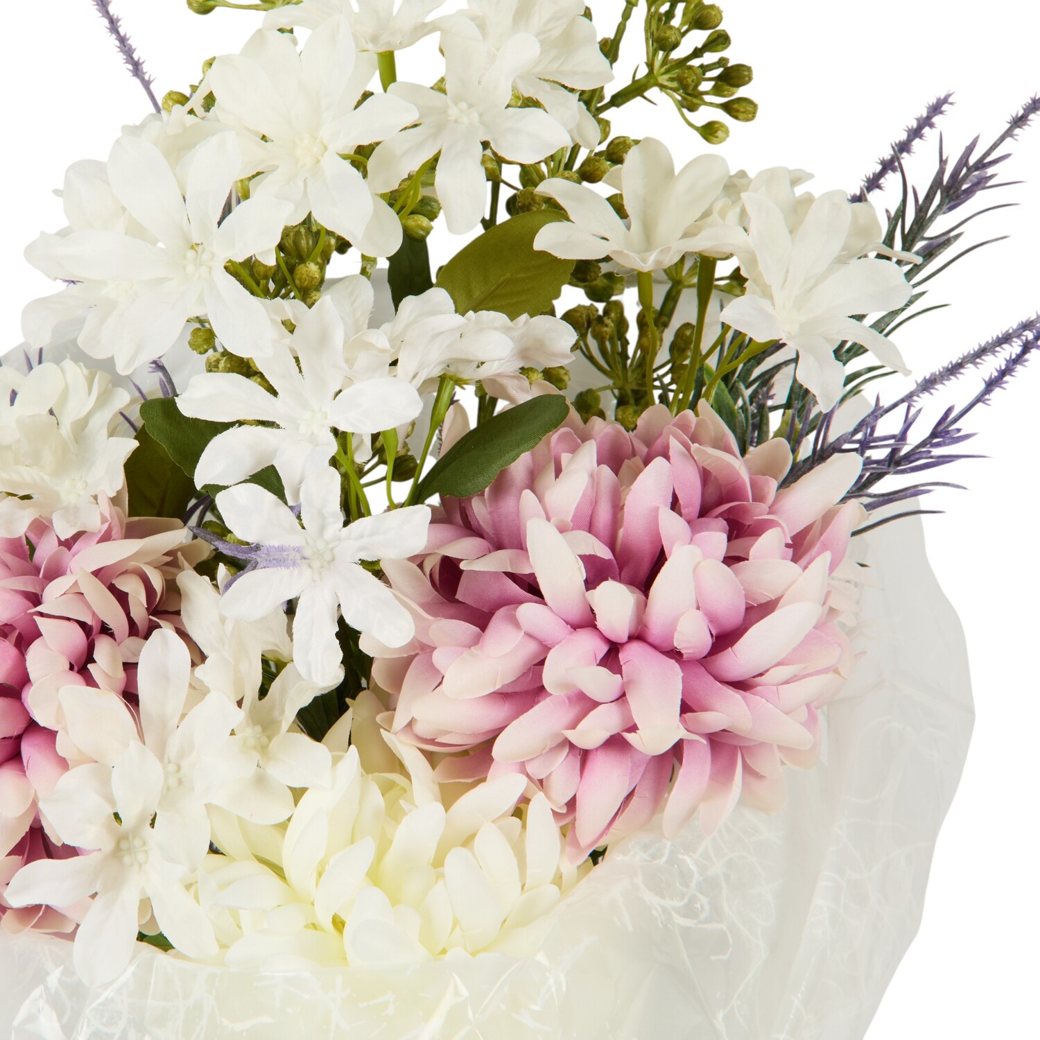 Artificial Lavender and Pompom Bouquet Image 2