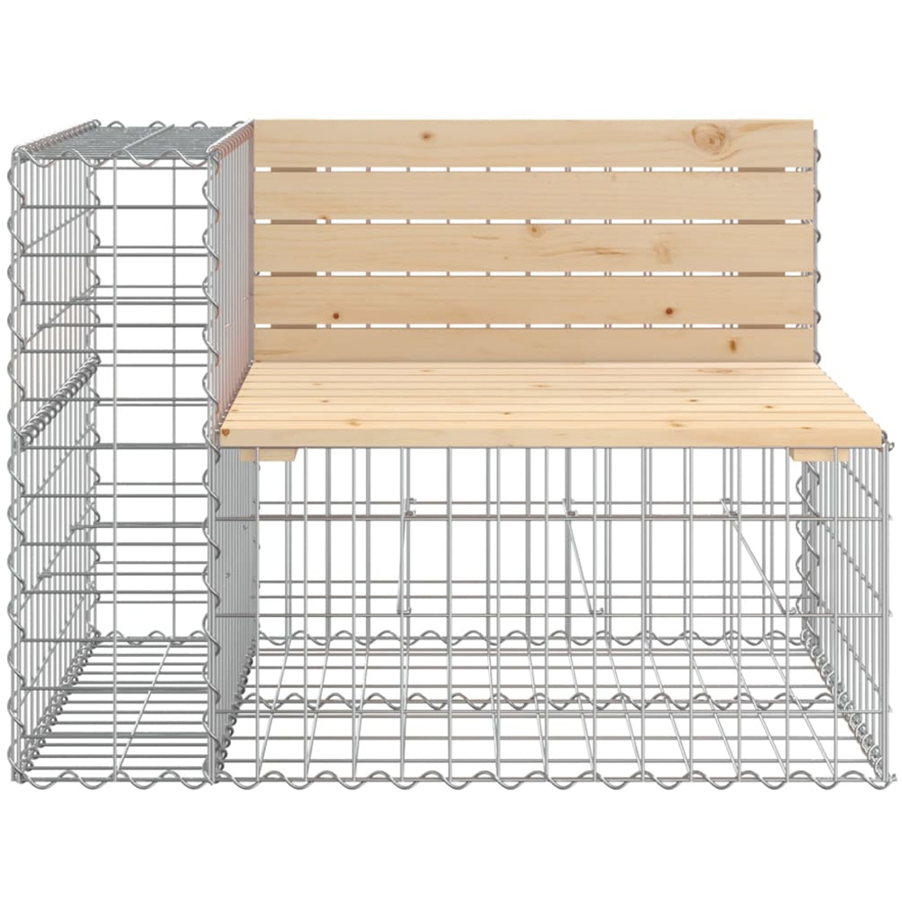 vidaXL Natural Solid Pine Wood Gabion Design Garden Bench 92 x 71 x 65.5cm Image 2