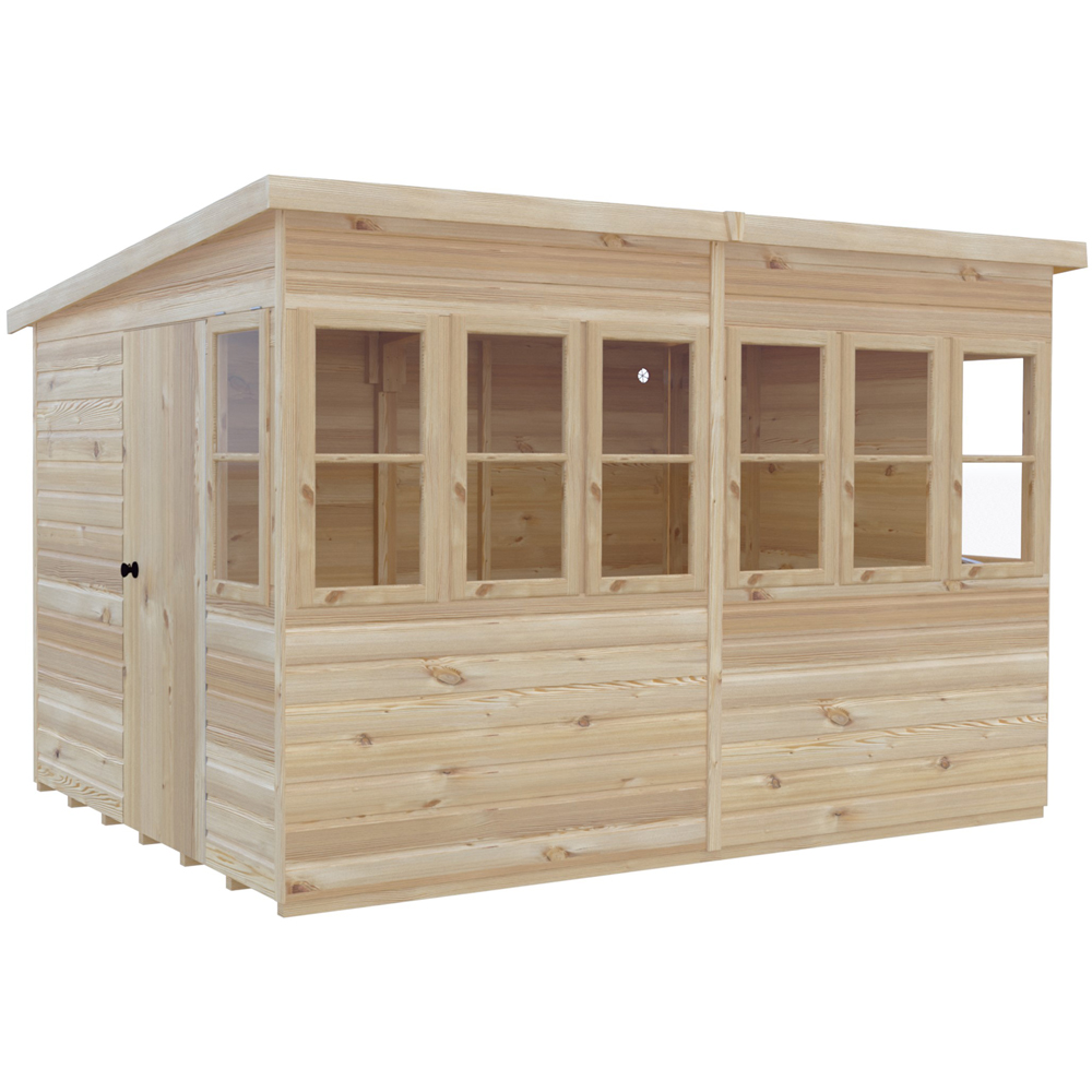 Shire 10 x 6ft Shiplap Style A Sun Pent Shed Image 1