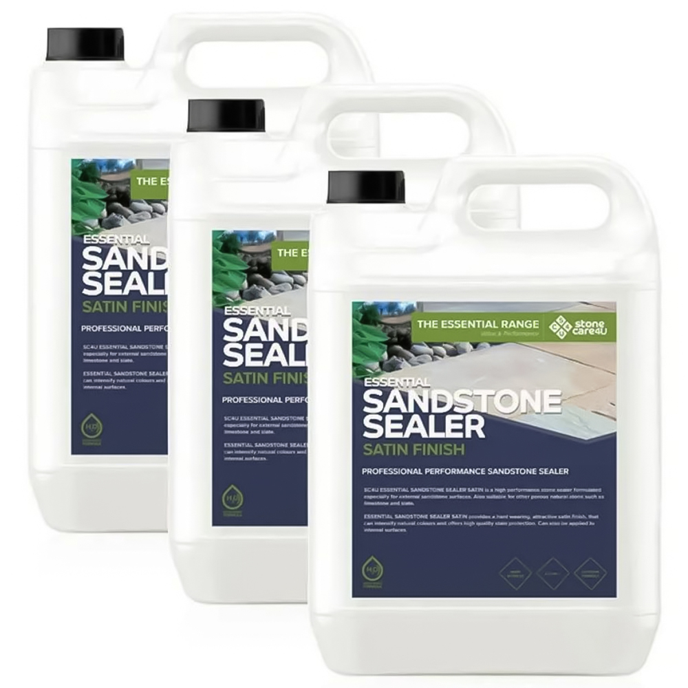StoneCare4U Essential Satin Finish Sandstone Sealer 5L 3 Pack Image 1
