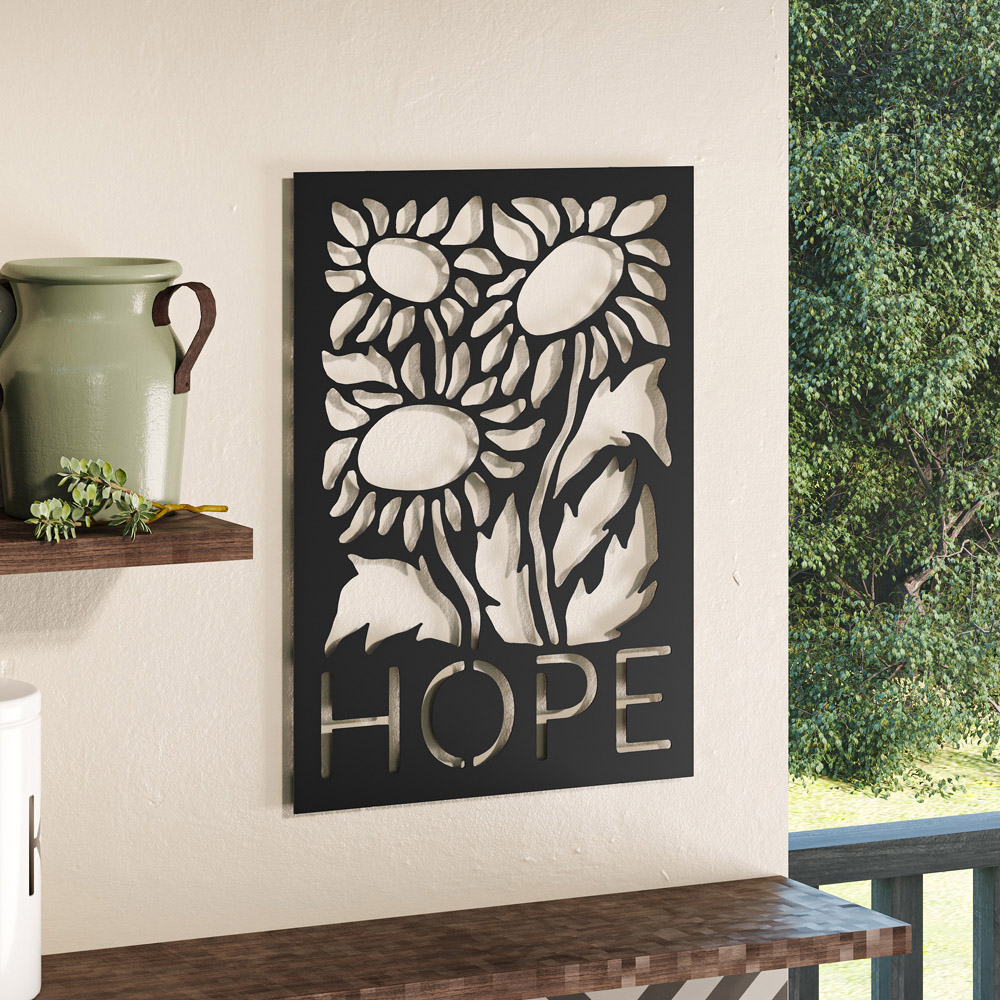 Decortie Black Metal Hope Wall Art Image 3