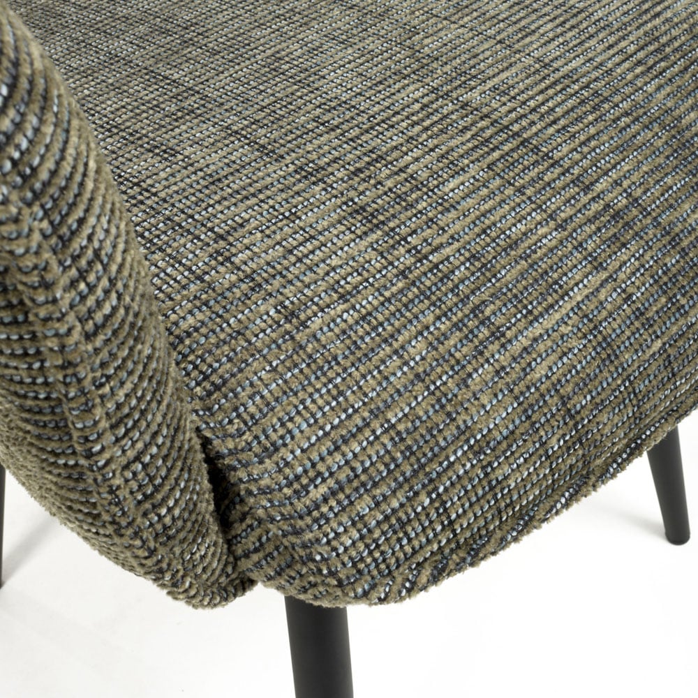 Baltimore Set of 2 Tweed Green Swivel Dining Chair Image 7