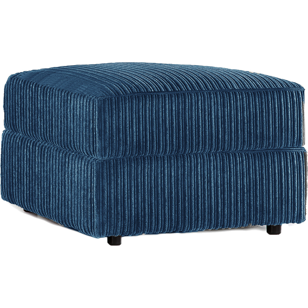 Luxor Marine Blue Jumbo Cord Footstool Image 2