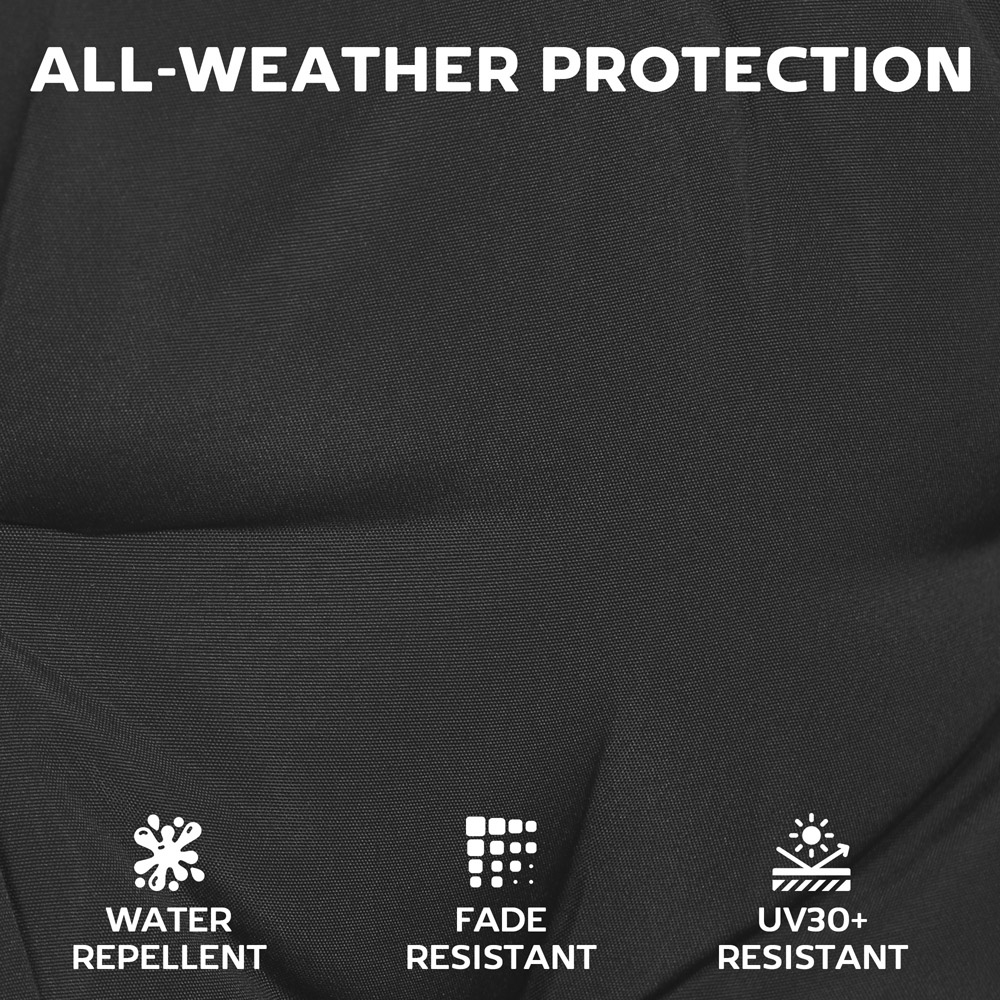 Outsunny Black Waterproof Garden Chair Cushion 50 x 50cm 2 Pack Image 3
