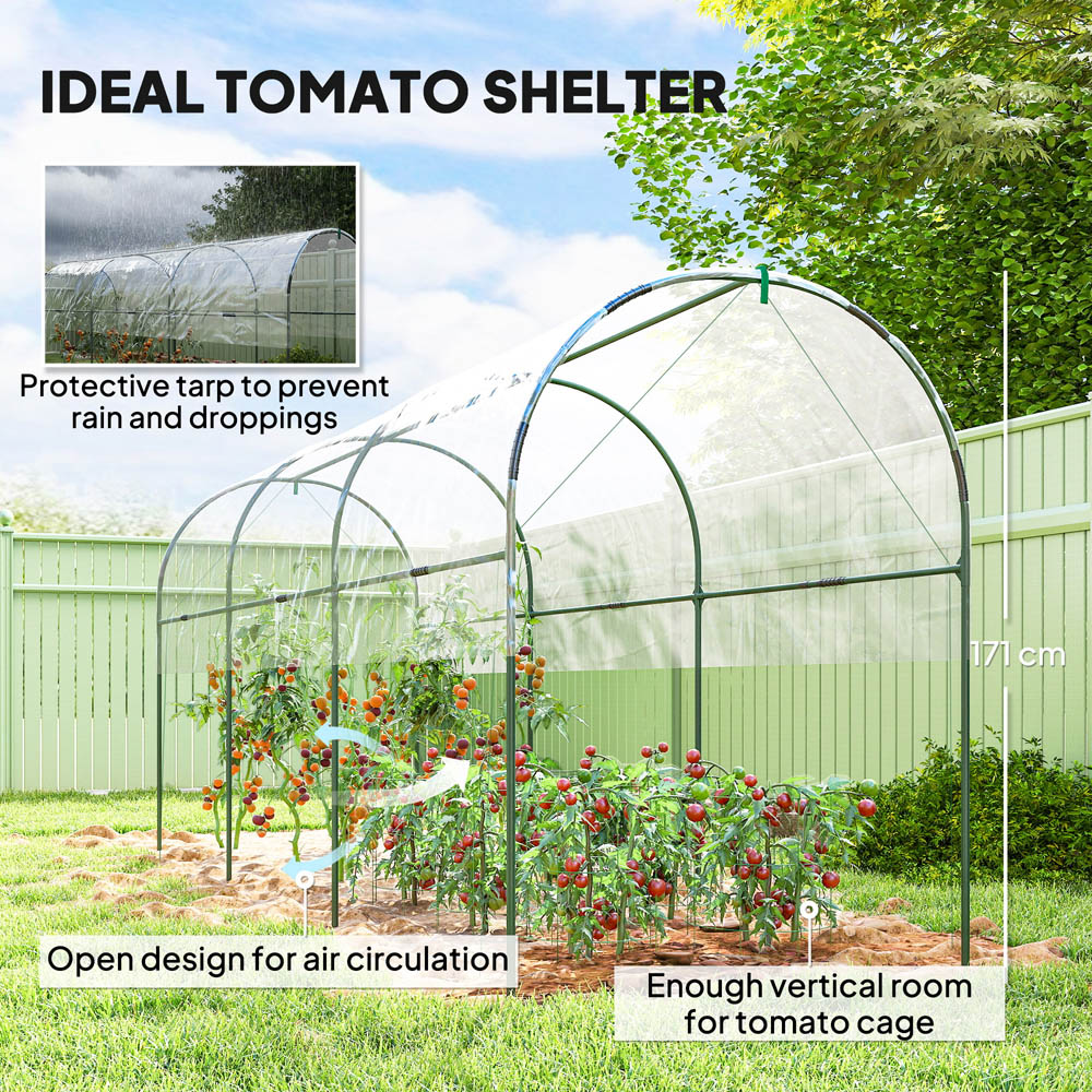Outsunny Clear Plastic 4 x 13ft Polytunnel Greenhouse Image 7