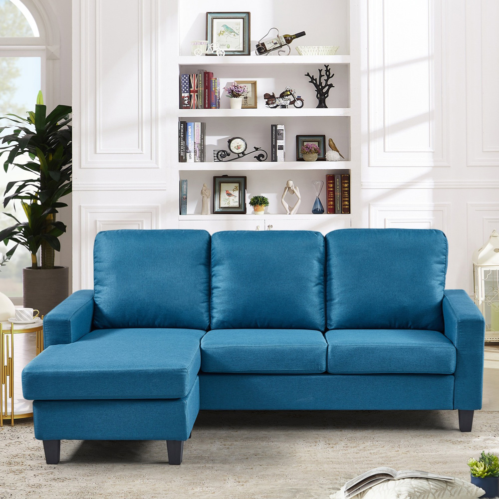 Modbury 3 Seater Teal Reversible Corner Sofa Image 2