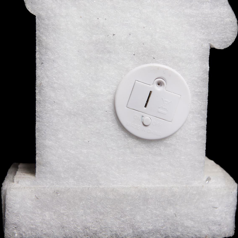 Shatchi Red Glitter Foam Snow Covered Pre Lit Candle Christmas Decoration 41cm Image 3