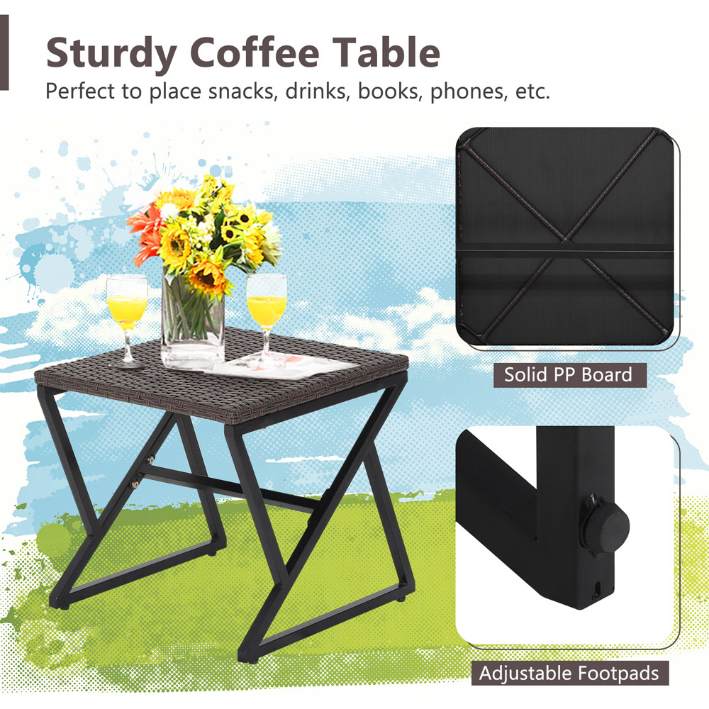 Costway 2 Seater Rattan Patio Bistro Set Image 5