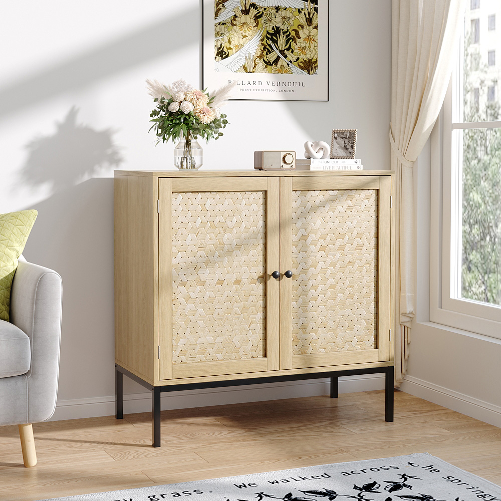 H&O Direct 2 Door Bamboo Sideboard Image 5