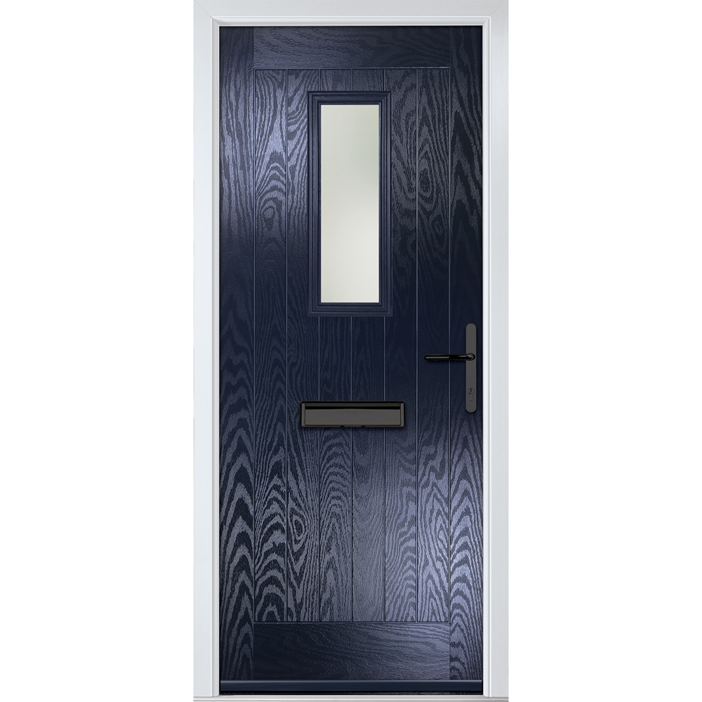 Crystal-Direct Sunningdale Blue GRP Stipolytte Glass Left Hand Open Front Door 2090 x 890mm Image 1