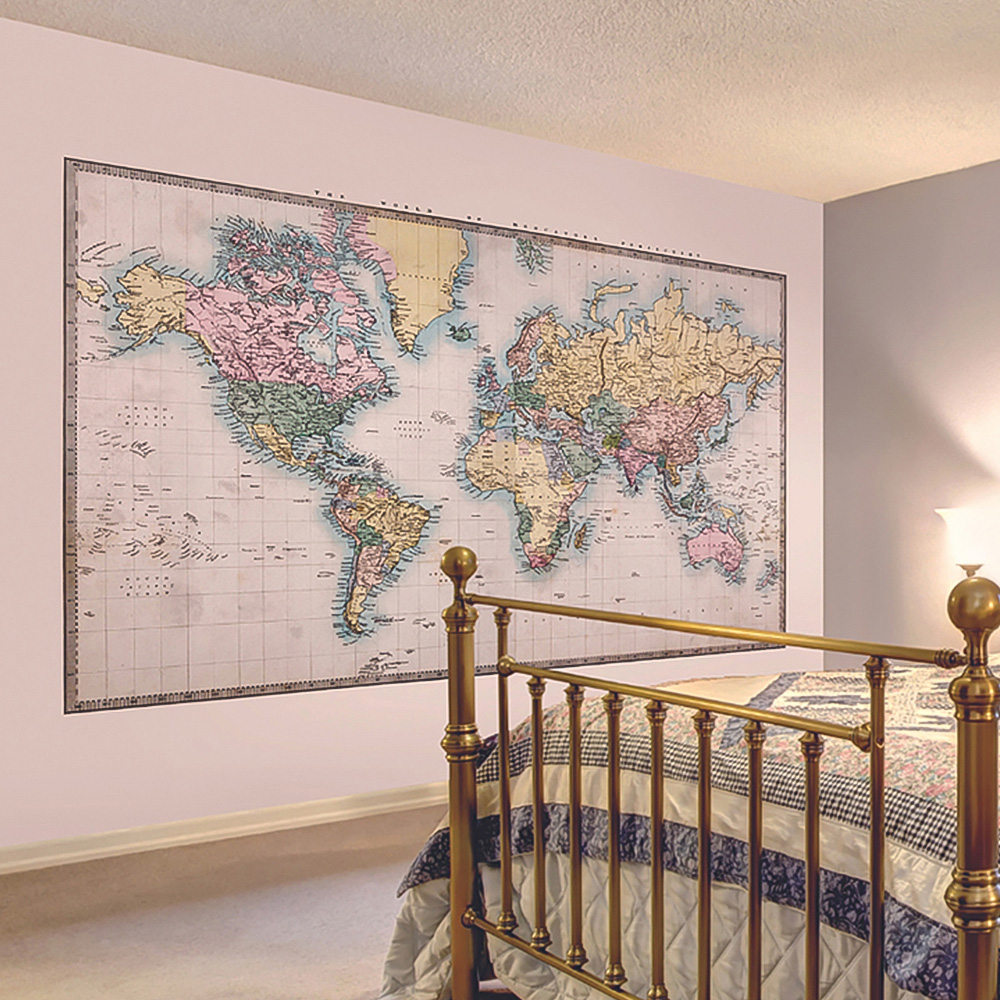 Origin Murals Historic World Map Multicolour Wall Mural Image 1