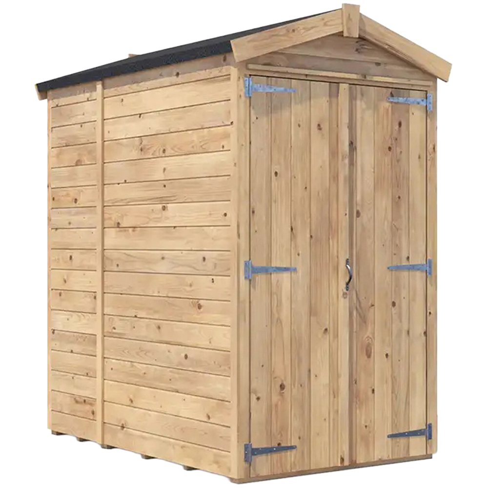Dunster House Overlord 4 x 6ft Modular Brown Apex Garden Shed Image 1