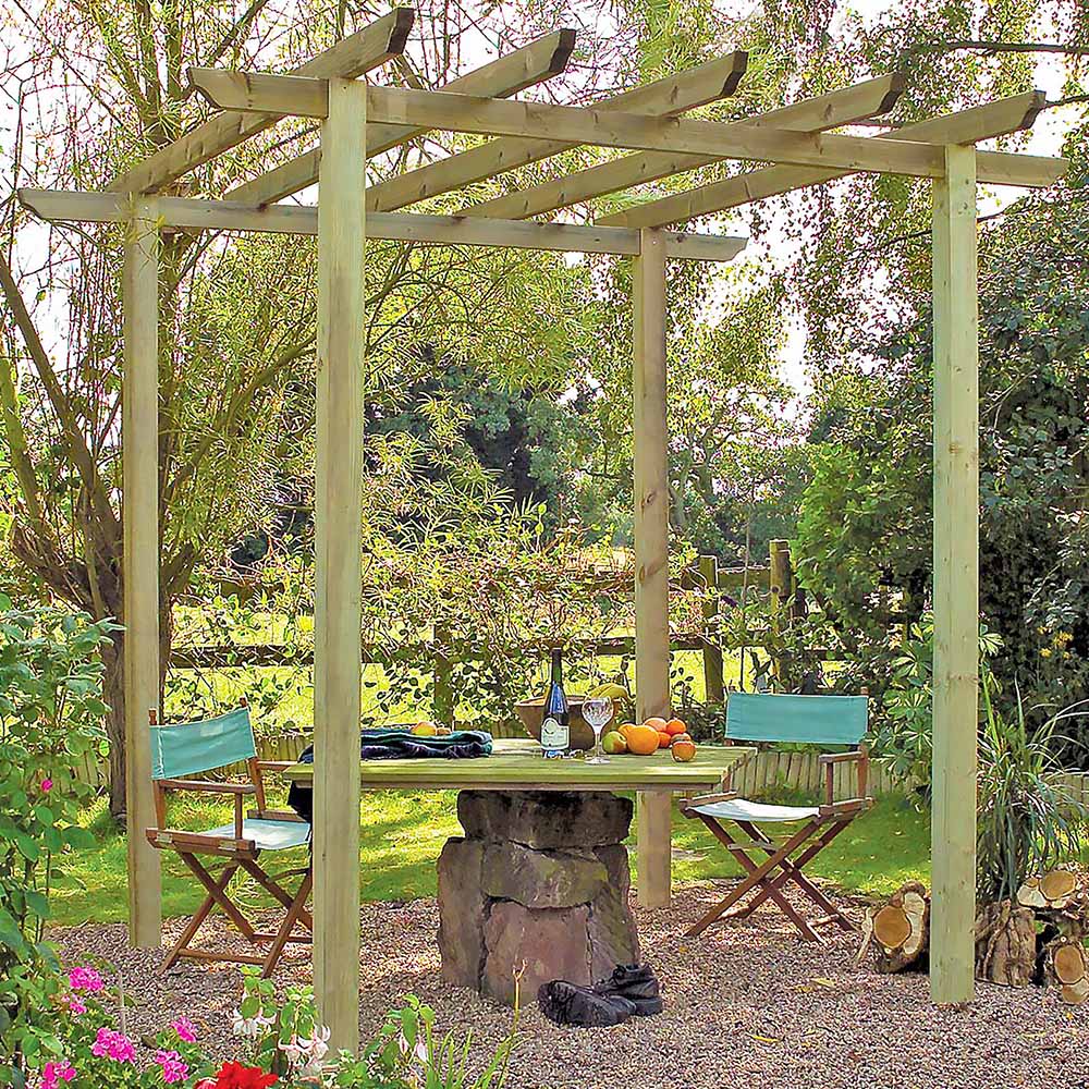 Shire Traditional 2.8 x 2.7m Pressure Treated Pergola Image 1
