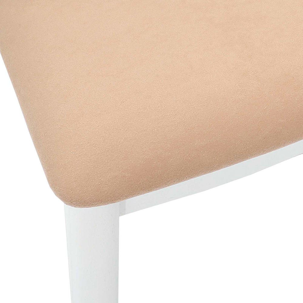 vidaXL Set of 2 White and Brown Rubberwood Curved Vintage Dining Chairs Image 5