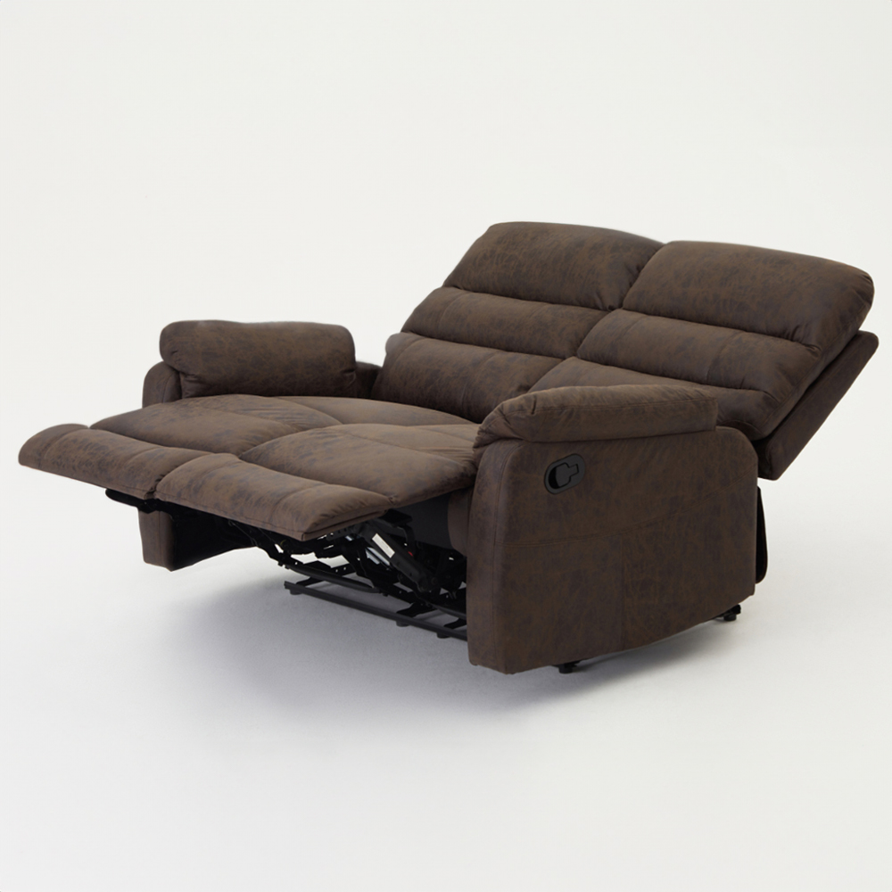 Home Detail Maxwell 2 Seater Brown Air Leather Manual Recliner Sofa Image 6