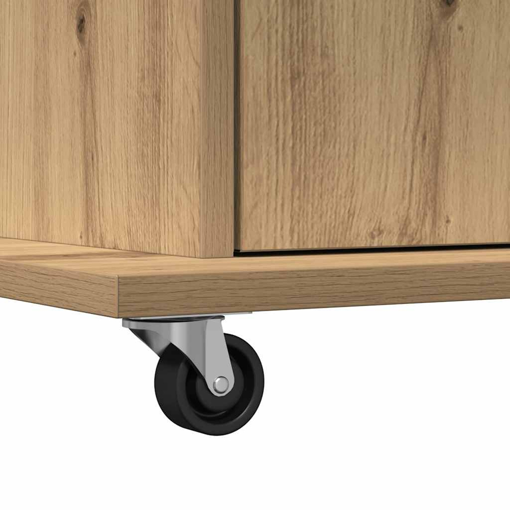 vidaXL Single Door Single Drawer Single Shelf Artisan Oak Office Podium Image 9