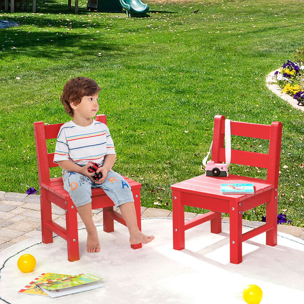 Costway Set of 2 Kids Red Learning Chair with Backrest Image 3