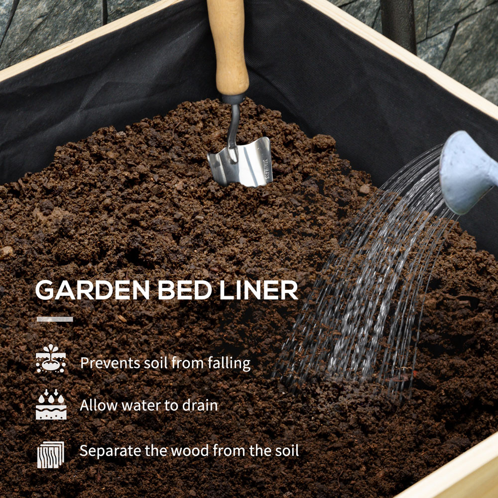 Outsunny Wooden Raised Planter with Greenhouse Cover and Bed Liner 165 x 60 x 115cm Image 5