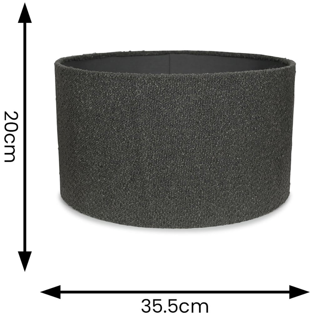 ValueLights Reni Charcoal Boucle Ceiling Drum Lamp Shade Medium Image 6