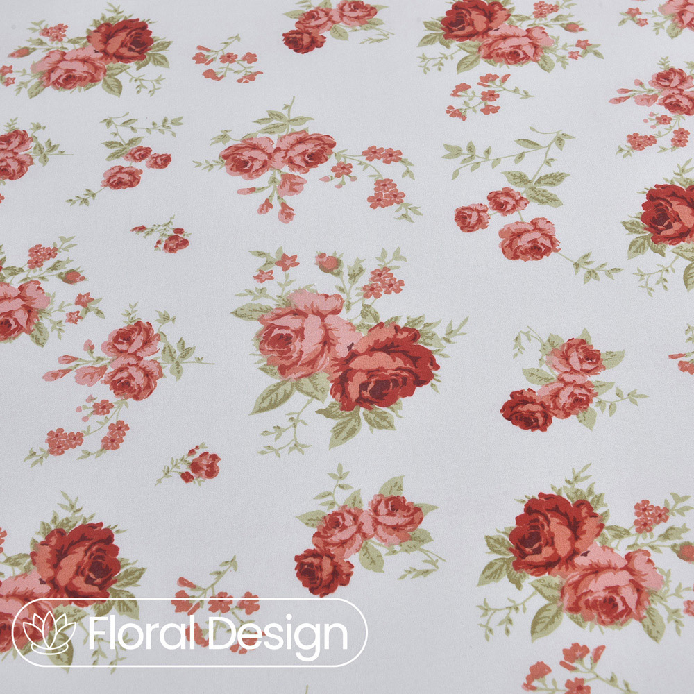 Florelle Florence King Size White and Red Floral Pattern Duvet Cover Set Image 2