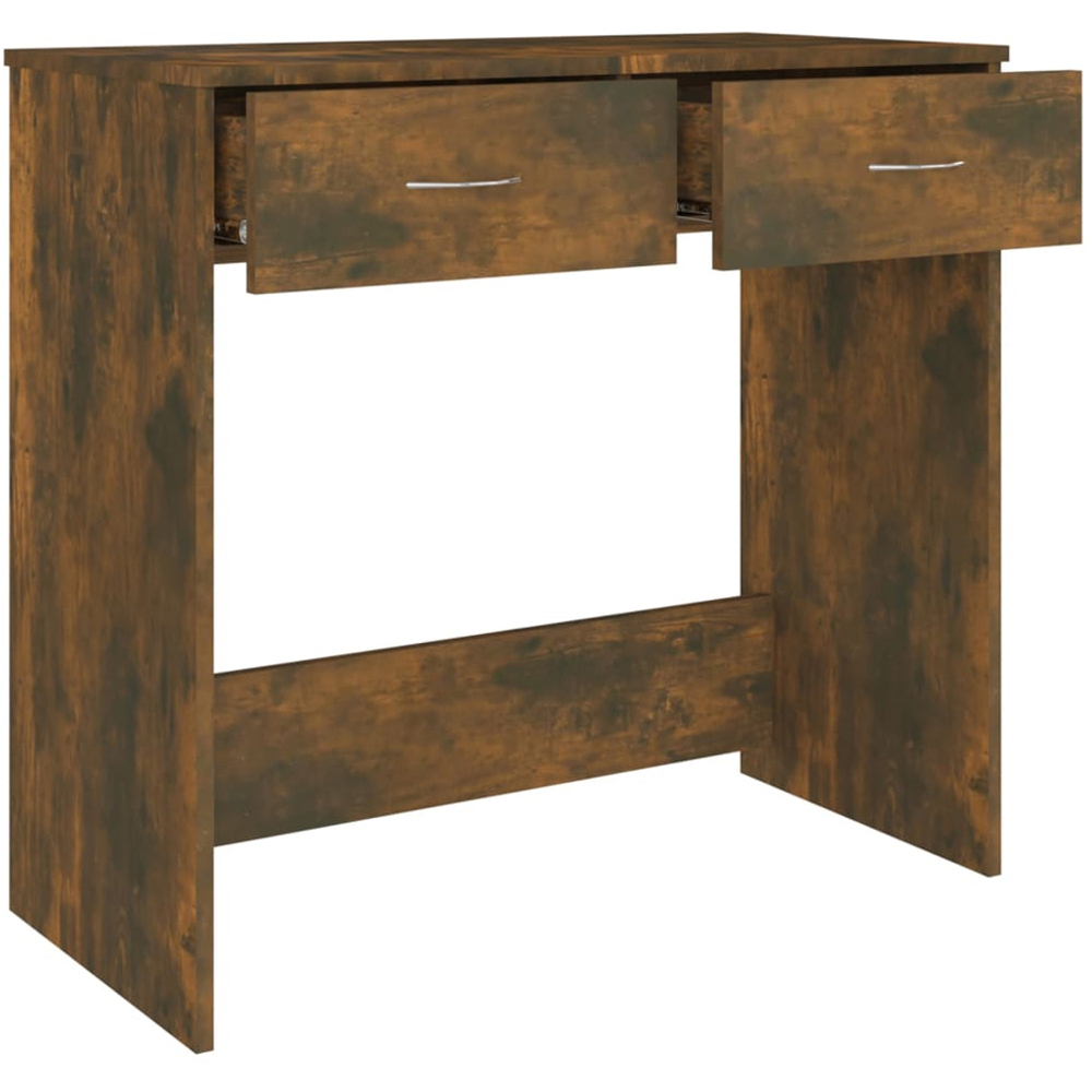 vidaXL 2 Drawer Study Desk Smoked Oak Image 6