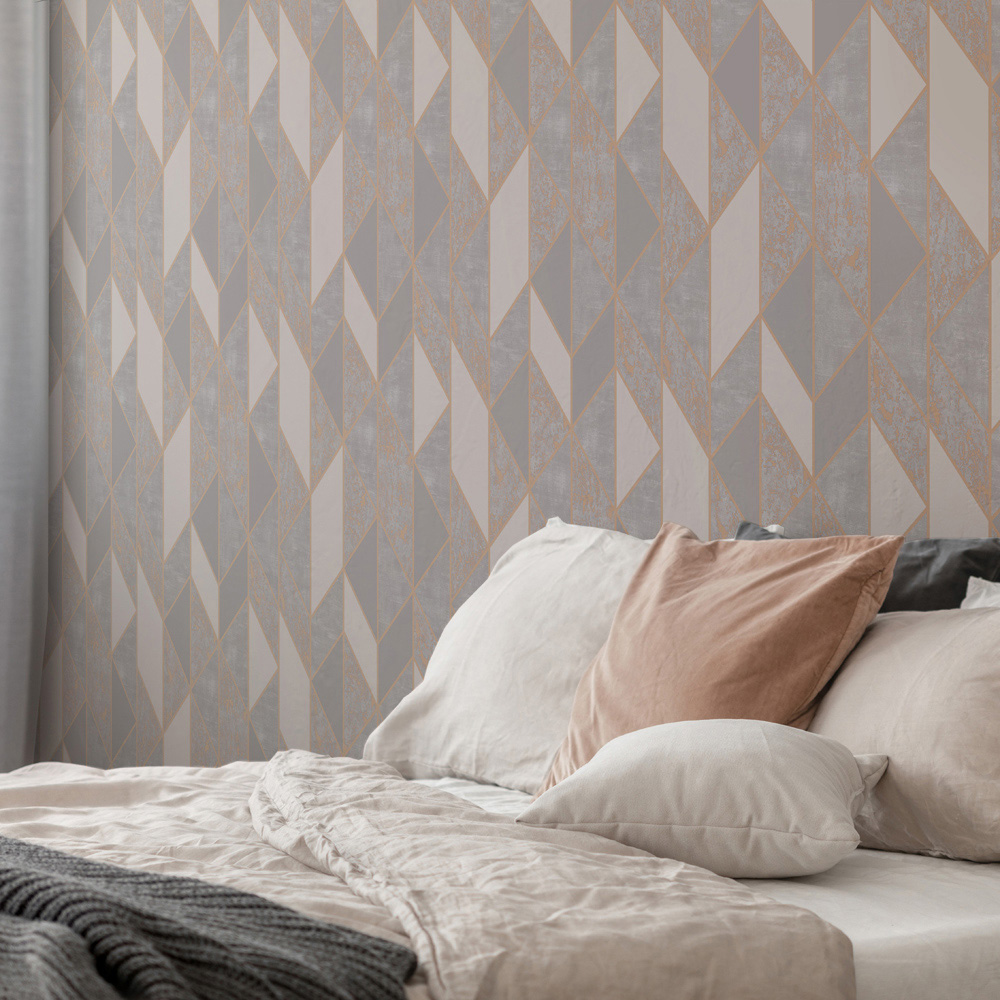 Superfresco Milan Geo Rose Gold Wallpaper Image 3