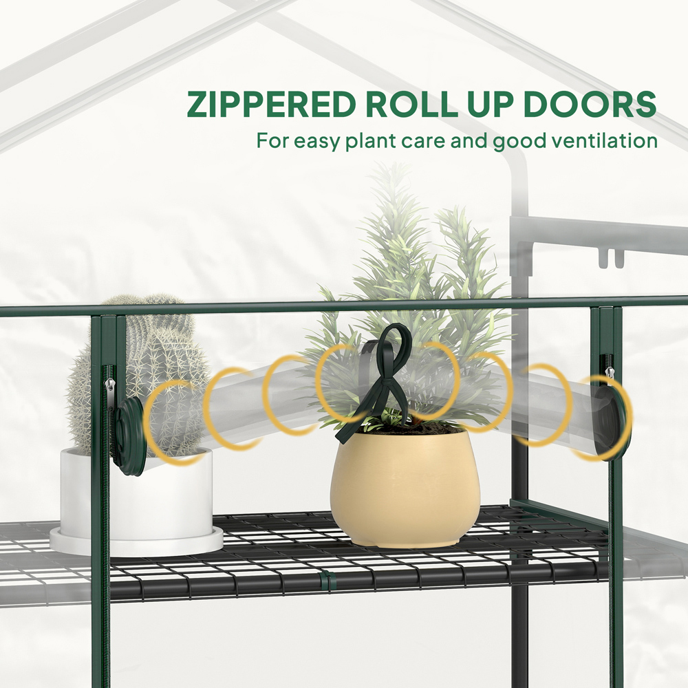 Outsunny Green 1.6 x 2.3ft 5-Tier Mini Greenhouse Image 6