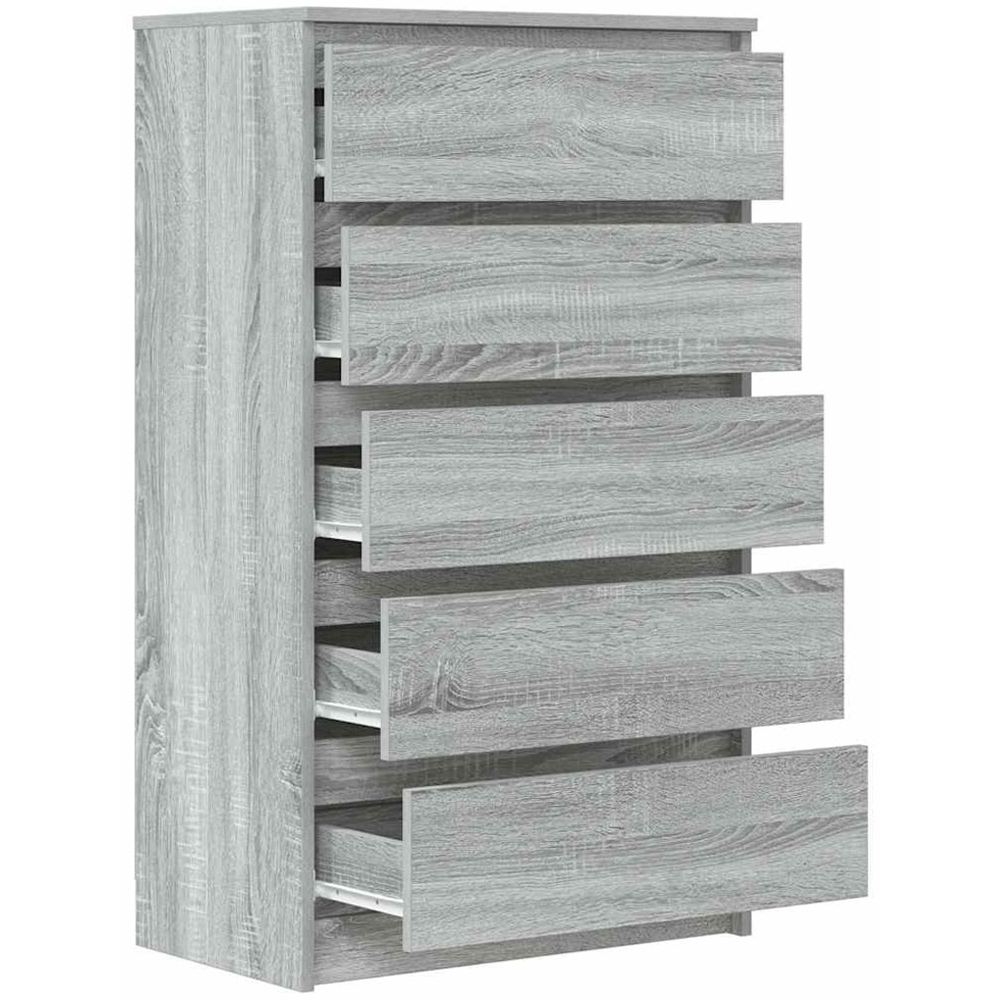vidaXL 5 Drawer Grey Sonoma Chest of Drawers Image 3