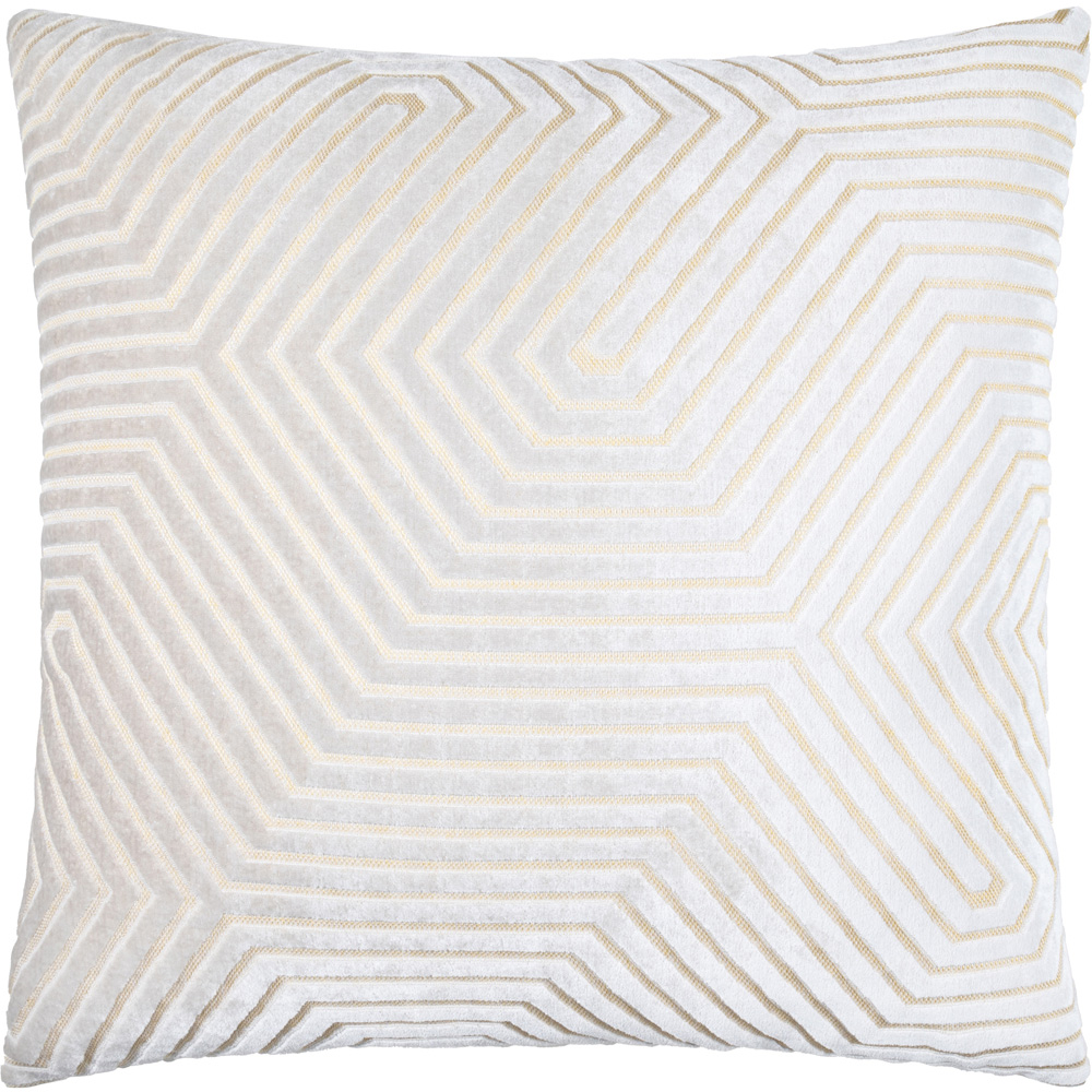 Paoletti Christmas Evoke Oyster Cut Velvet Cushion 55 x 55cm Image 1